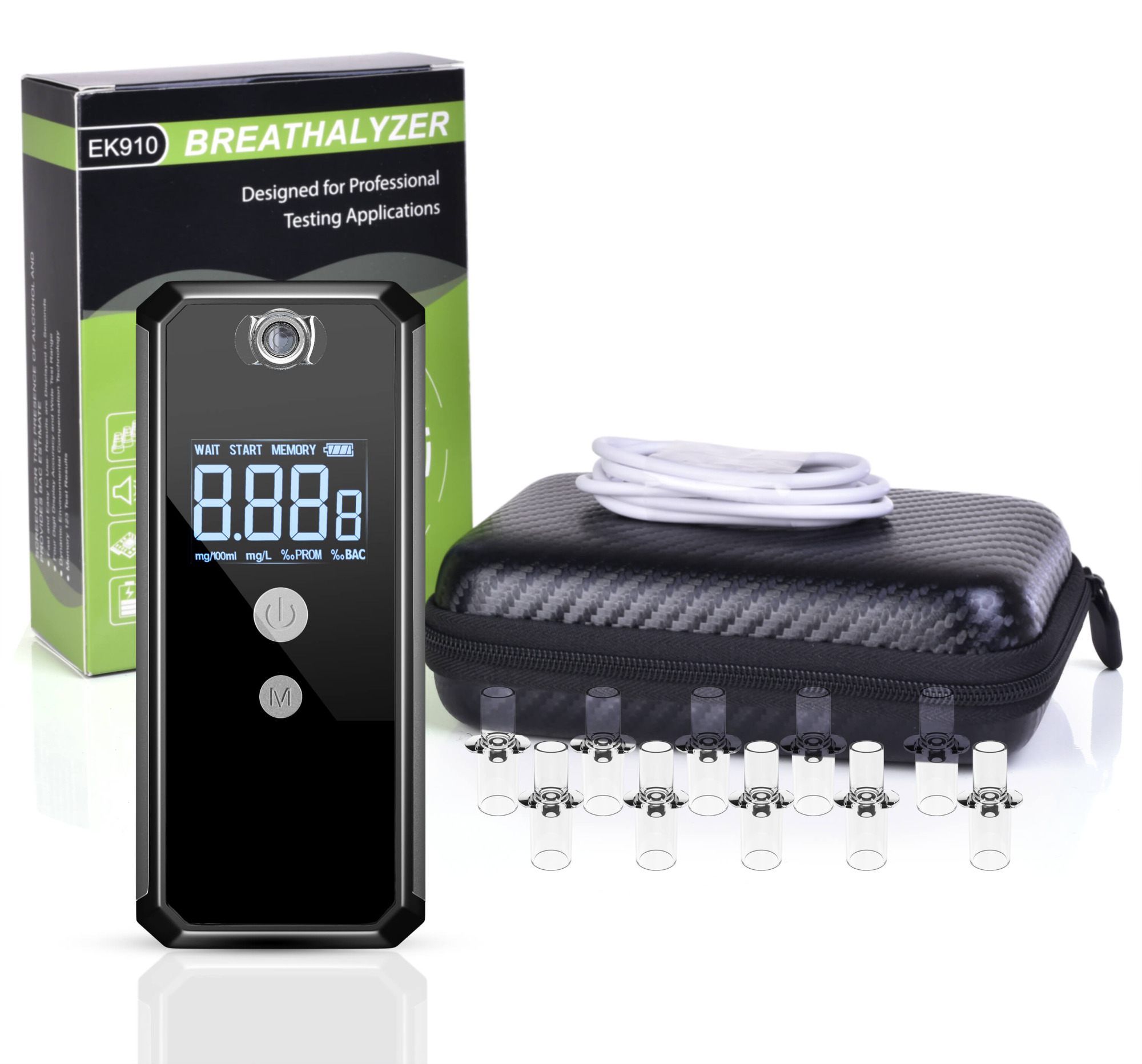 Breathalyzer,Fuel Cell Sensor Digital Breath Alcohol Tester and